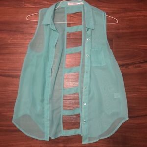 Sheer Teal blouse